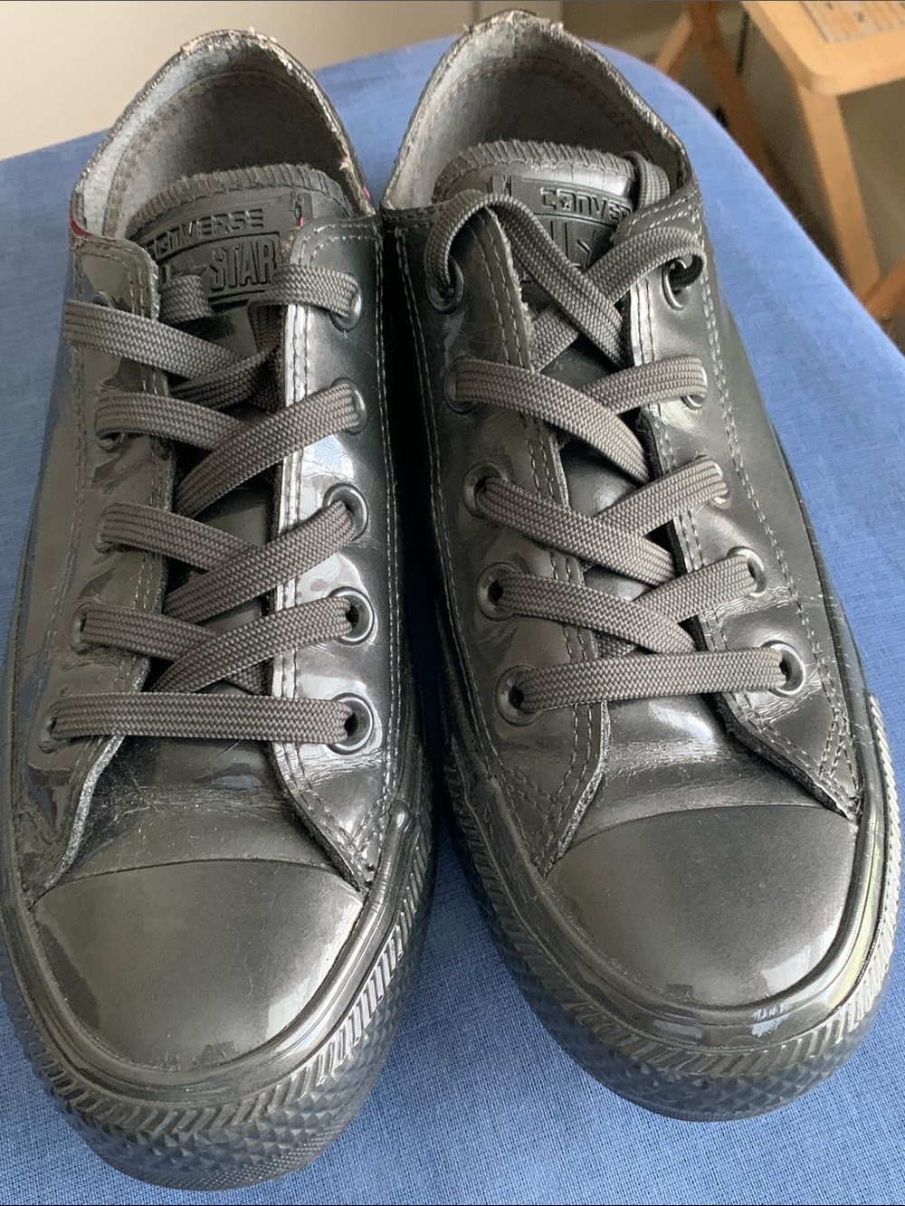 Converse Women's Low Top Athletic Sneakers- Gun Metal Gray